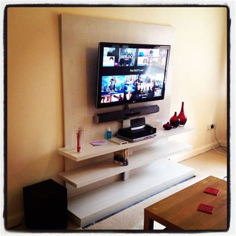 I made my own floating shelf TV unit. | Floating shelves tv, Floating ...