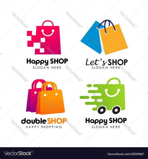 Shopping store logo design Royalty Free Vector Image