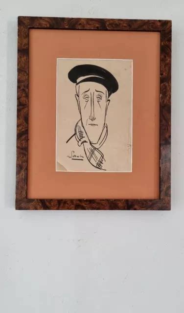 Dessin Ancien Sign Original Portrait Homme Tableau Encadr Drawing