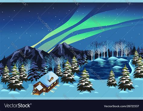 Beautiful winter season nature landscape Vector Image