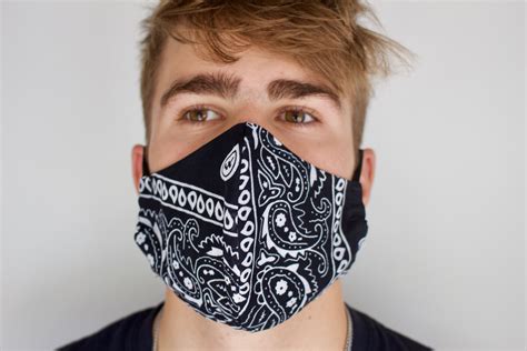 Uninsex Black Bandana Face Mask Washable Reusable 100 Etsy