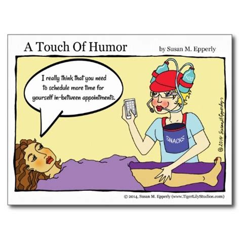 A Touch Of Humor Multitasking Massage Comic Postcard