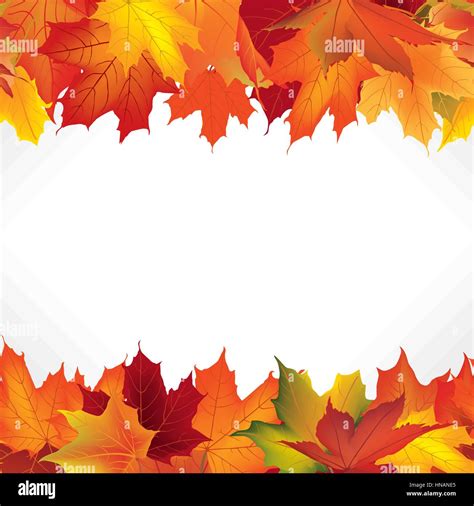 Autumn frame with leaves. Fall seamless border background with copy ...