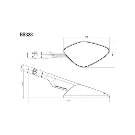 Rizoma Namic Sport Schwarz Motorradspiegel