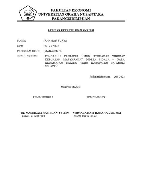 Lembar Persetujuan Skripsi Pdf