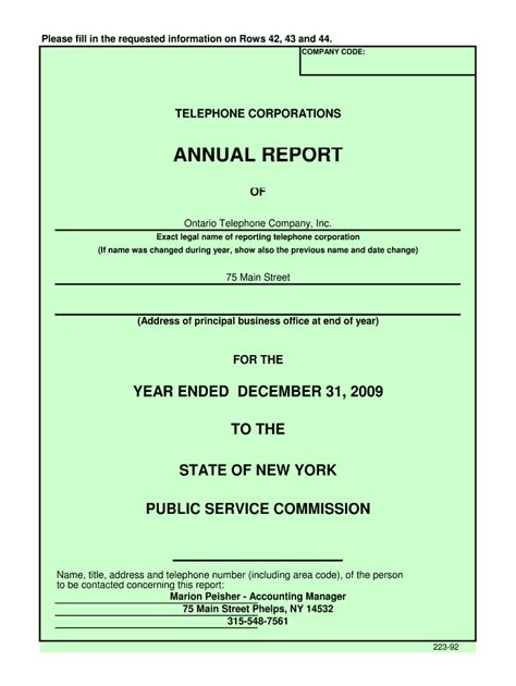 Fillable Online ANNUAL REPORT Documents Dps Ny Gov Fax Email Print