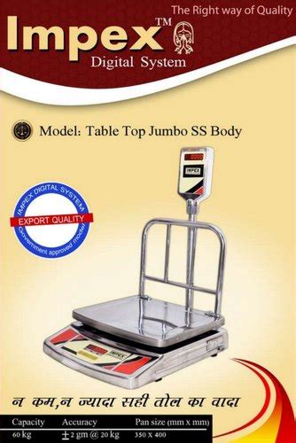 Impex Digital System Impex Table Top Jumbo Ss Body Electronic Weighing