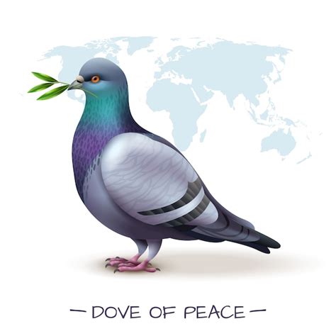 Free Vector Bird With Image Of Pigeon Holding Branch With Green