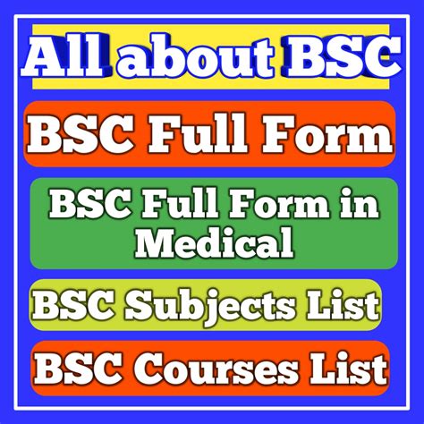 Bsc Full Form All Details Subjects Courses Types Of Bsc The 1