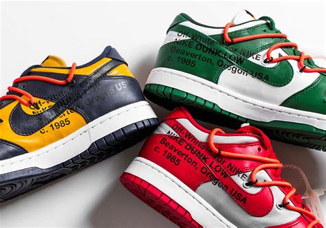 Off White Nike Dunk Low Red Michigan Green Release Guide SneakerNews