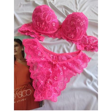 Conjunto Lingerie Bojo Rendado Calcinha Sutian Luxo Langerie Shopee Brasil