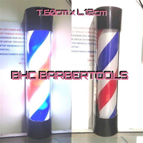 Jual LAMPU BARBERSHOP 60 X 12 CM LAMPU BARBERPOLE LOLIPOP IMPORT A2