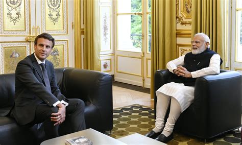 ANI on Twitter: "Prime Minister Narendra Modi and French President Emmanuel Macron hold talks at ...