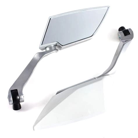 Rear Mirrors Mirrors Mm Mm Motorcycle Naked Aluminium White In