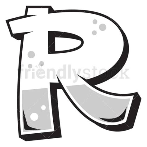 Graffiti Letter R Cartoon Vector Clipart Friendlystock