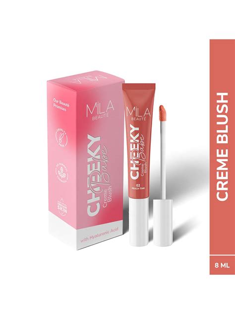 Buy MILA BEAUTE Cheeky Babe Long Lasting Creme Blush With Hyaluronic Acid 8 Ml Peach Time