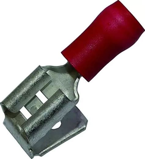 Cosses plate double mâle femelle rouge 6 3mm boite de 10