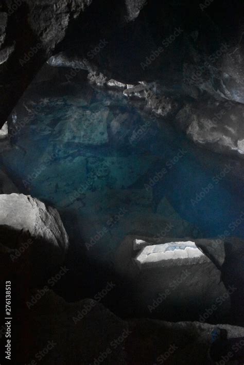 Beautiful blue grotto Grotagja Cave in Myvatn, Iceland Stock Photo ...