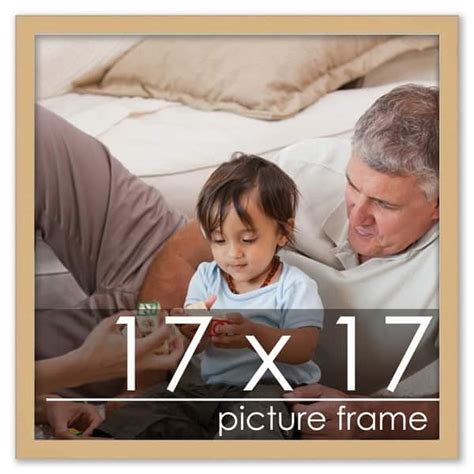 17x17 Traditional Natural Complete Wood Square Picture Frame With Uv