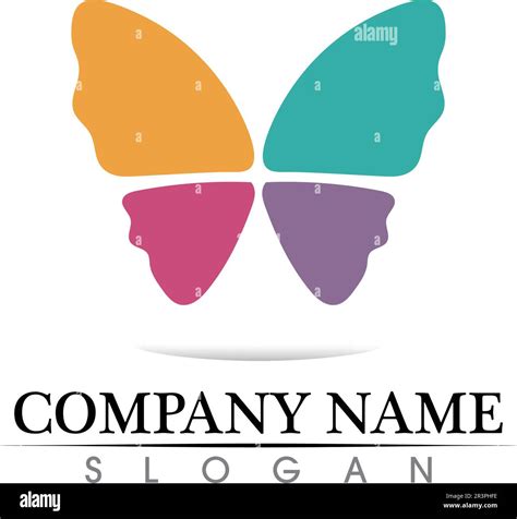 Vector Butterfly Conceptual Simple Colorful Icon Logo Vector