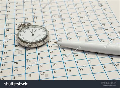 Crossword Puzzle Pencil Leisure Entertainment Clock Stock Photo