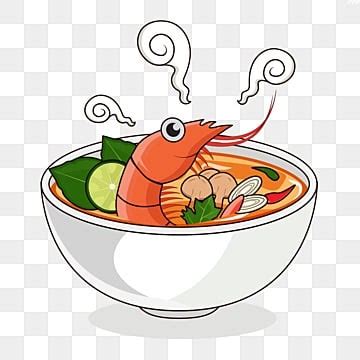 Tom Yum Vector PNG Images Tom Yum Thailand Food Clpart With Big Shrimp