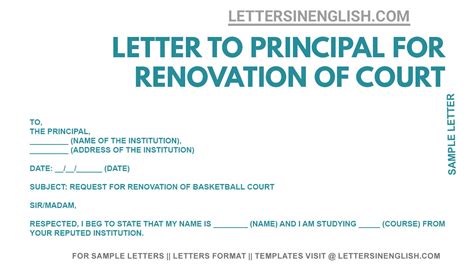 Request Letter For Renovation Of Basketball Court Sample Letter To