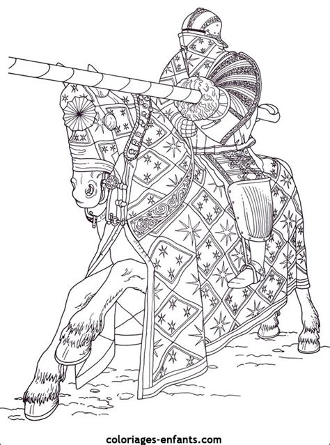 Coloriage Chevalier Pendant Le Tournoi De Ch Teau Fort