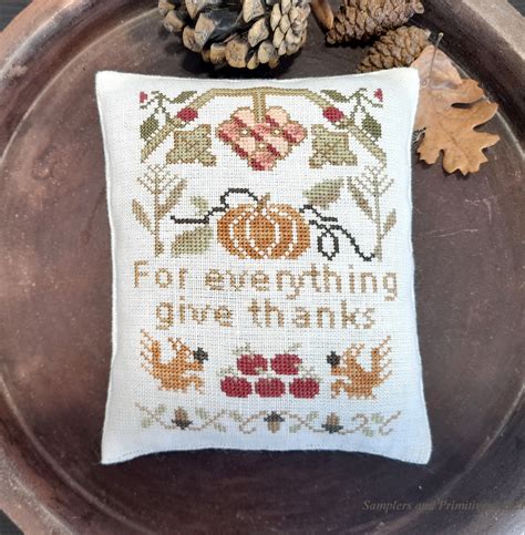 Craft Supplies Tools Thanksgiving Cross Stitch Colonial Primitive