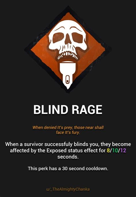 Killer Perk Blind Rage Concept R Deadbydaylight