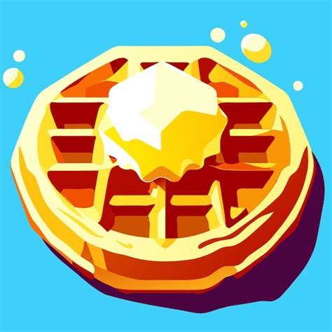 A Waffle With Syrup And A Waffle With Bubbles On The Top Premium Ai