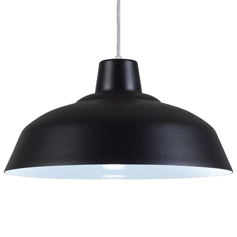 Pendente Retrô 34cm Luminária Lustre Alumínio Preto Textura Rei Da