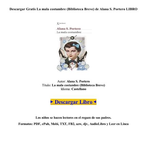 Descargar Pdf Epub Libro La Mala Costumbre Biblioteca Breve De