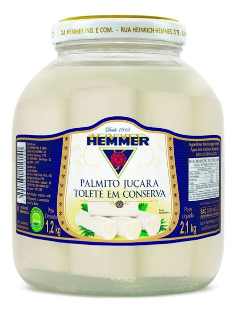 Palmito Juçara Tolete 2 100 Kg Hemmer Parcelamento sem juros