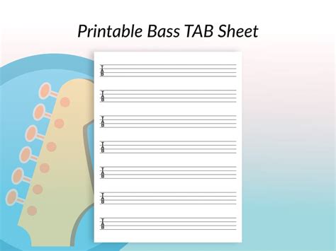 Blank Bass Tab Sheet Etsy