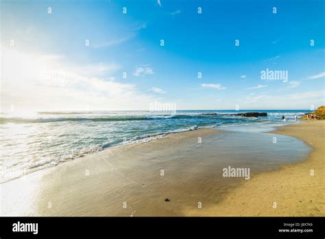 La Jolla beach at sunset Stock Photo - Alamy