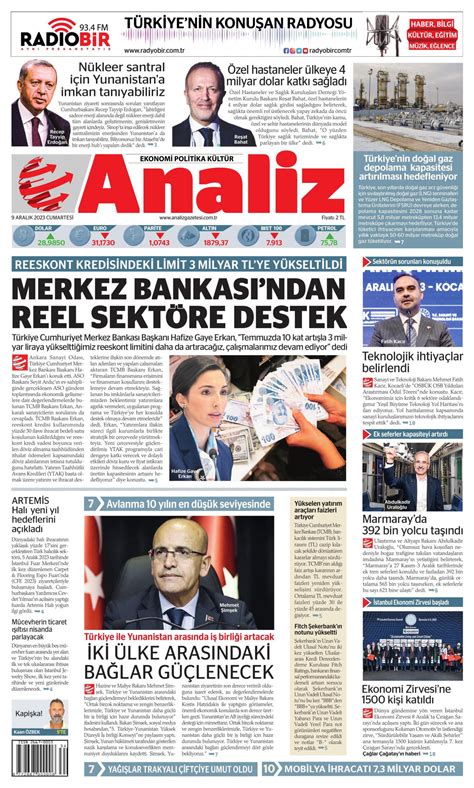 Analiz Gazetesi Analiz Man Et Oku Haberler Aral K