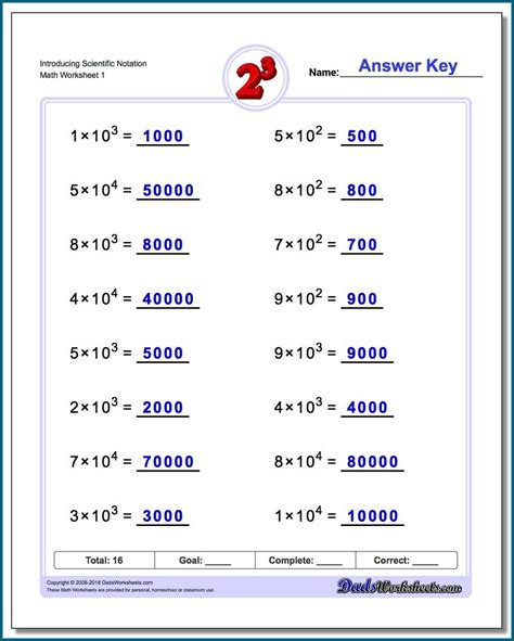 Scientific Notation Worksheet Multiplication And Division