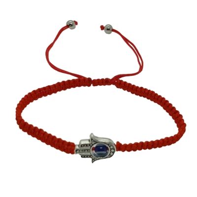 GENERICO Pulsera Hilo Rojo Mano de Fátima con Ojo Turco falabella