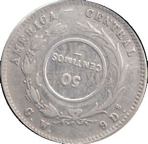 50 Céntimos Counterstamped Coinage Type VIII Costa Rica Numista