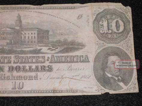 Dollar Note Pink Confederate States Of America Richmond Dec Rare