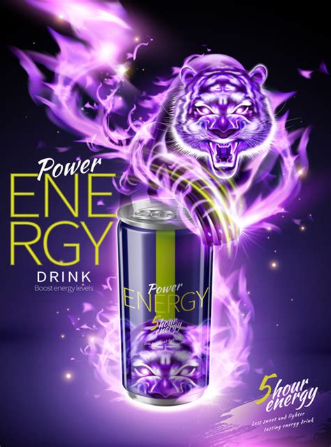 Power Energy Drink Poster Template Creative Vector 04 Free Download