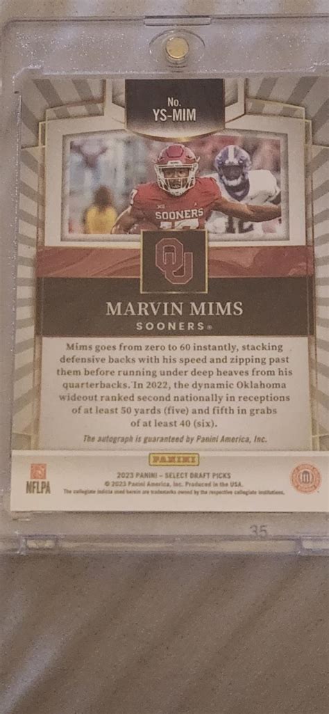 Marvin Mims Silver YS MIM Prices 2023 Panini Select Draft Picks