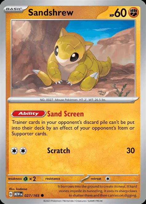 Sandshrew Sv Pt Pok Mon Card Database Pokemoncard