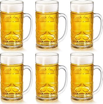 Amazon Mezchi 6 Pack Plastic Beer Mugs 18 6 Oz 550ml Beer