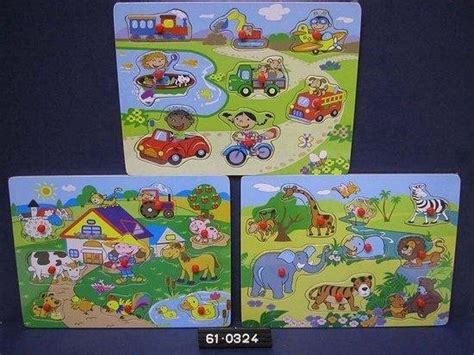 Houten Knopjes Puzzel Boerderij Stukjes Bol