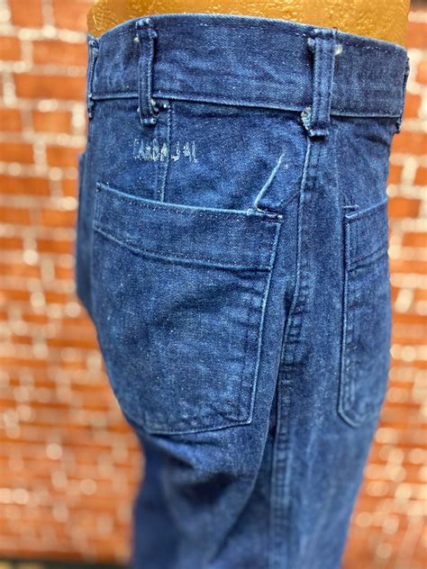 Us Navy Men S Denim Type Ii Dungarees Stencil High Rise Etsy