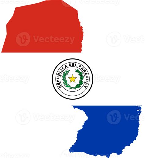 Paraguay map flag 48083416 PNG