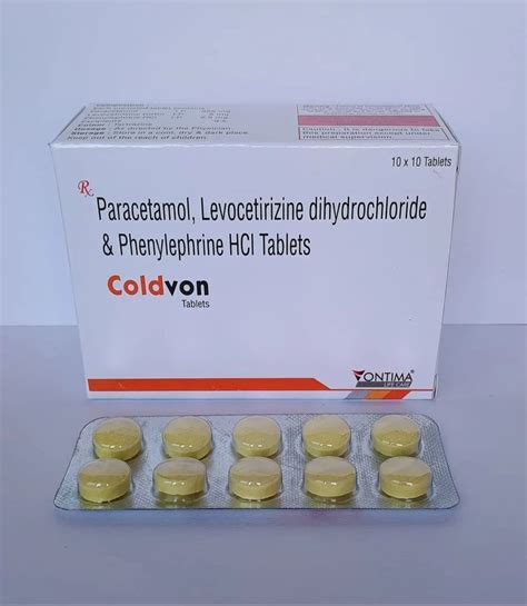 Paracetamol Levocetirizine Dihydrochloride Phenylephrine Hcl Tablet At