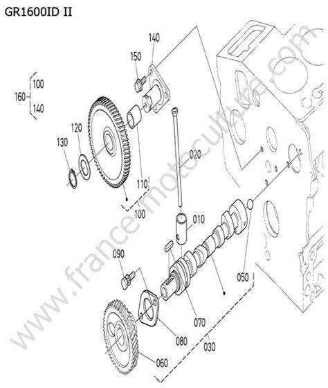 Vue éclatée Et Pièces Détachées Arbre A Cames Pour Gr1600id Ii Kubota